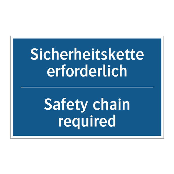 Sicherheitskette erforderlich - Safety chain required