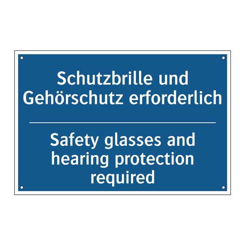 Schutzbrille und Gehörschutz erforderlich/.../ - Safety glasses and hearing protection /.../