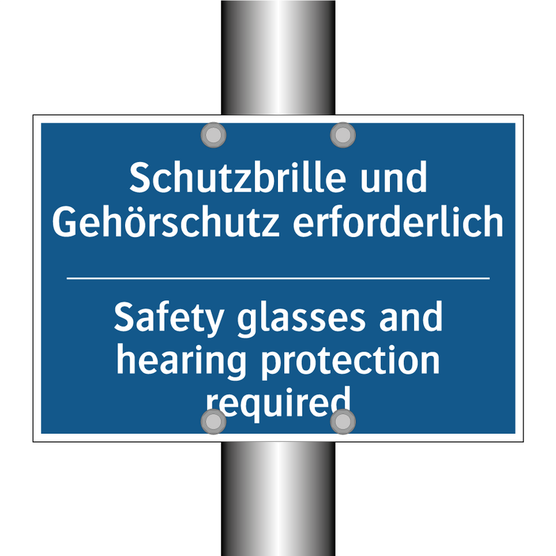 Schutzbrille und Gehörschutz erforderlich/.../ - Safety glasses and hearing protection /.../