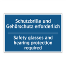 Schutzbrille und Gehörschutz erforderlich/.../ - Safety glasses and hearing protection /.../