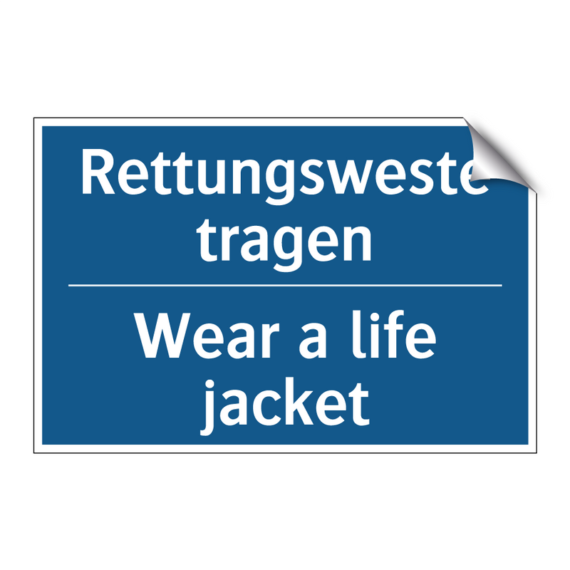 Rettungsweste tragen - Wear a life jacket