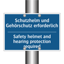 Schutzhelm und Gehörschutz erforderlich/.../ - Safety helmet and hearing protection /.../
