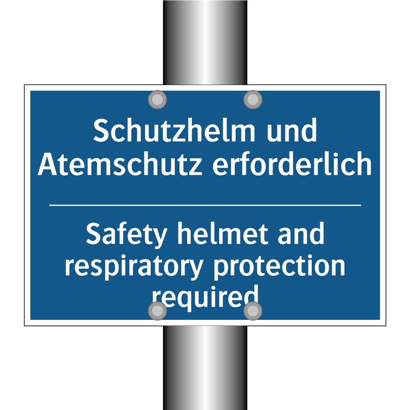 Schutzhelm und Atemschutz erforderlich/.../ - Safety helmet and respiratory /.../
