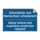 Schutzhelm und Atemschutz erforderlich/.../ - Safety helmet and respiratory /.../