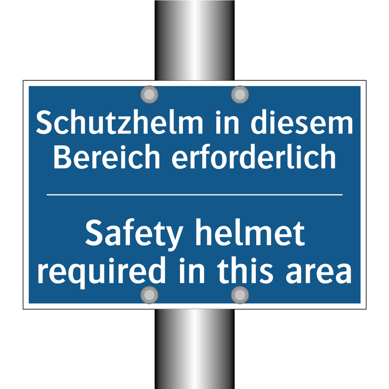Schutzhelm in diesem Bereich erforderlich/.../ - Safety helmet required in this /.../