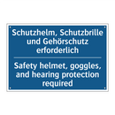 Schutzhelm, Schutzbrille und Gehörschutz /.../ - Safety helmet, goggles, and hearing /.../