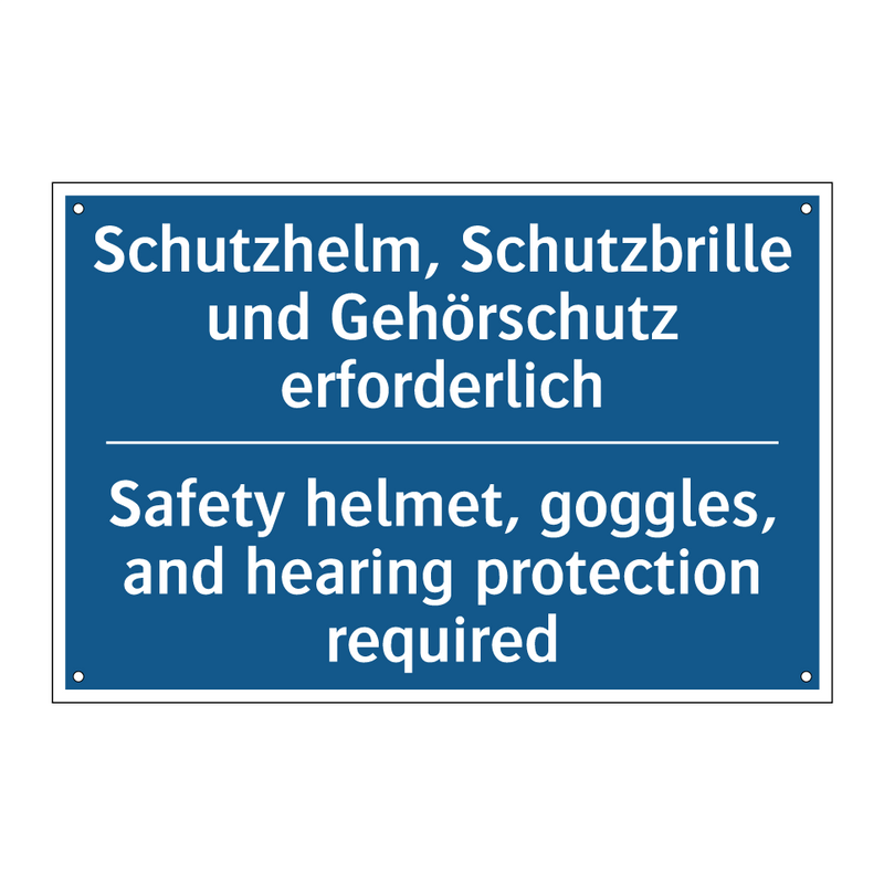 Schutzhelm, Schutzbrille und Gehörschutz /.../ - Safety helmet, goggles, and hearing /.../