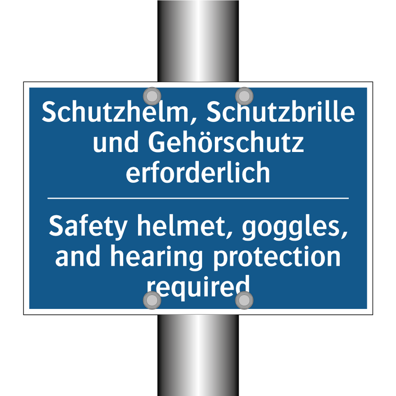 Schutzhelm, Schutzbrille und Gehörschutz /.../ - Safety helmet, goggles, and hearing /.../