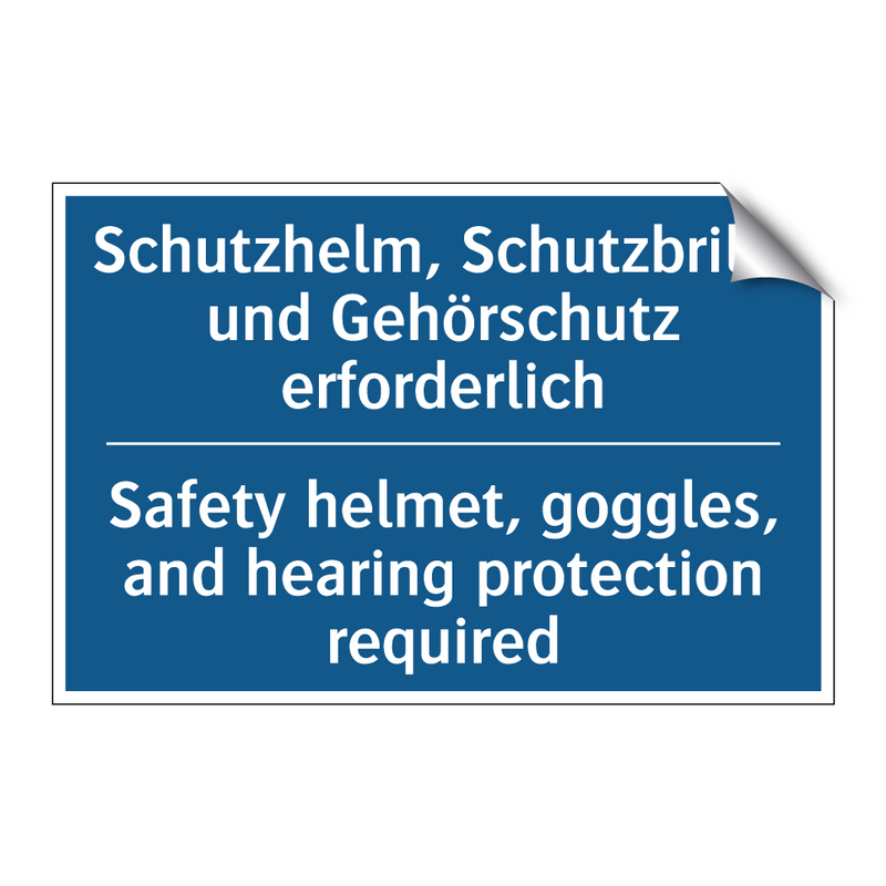 Schutzhelm, Schutzbrille und Gehörschutz /.../ - Safety helmet, goggles, and hearing /.../
