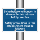 Sicherheitsvorkehrungen in diesem /.../ - Safety precautions in this establishment /.../