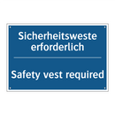 Sicherheitsweste erforderlich - Safety vest required