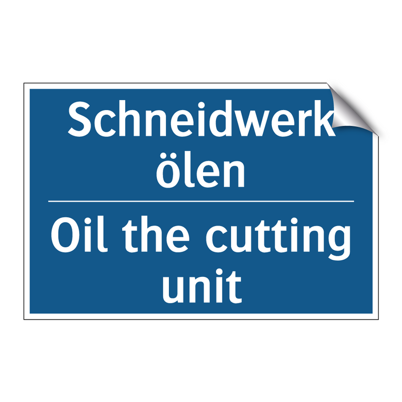 Schneidwerk ölen - Oil the cutting unit