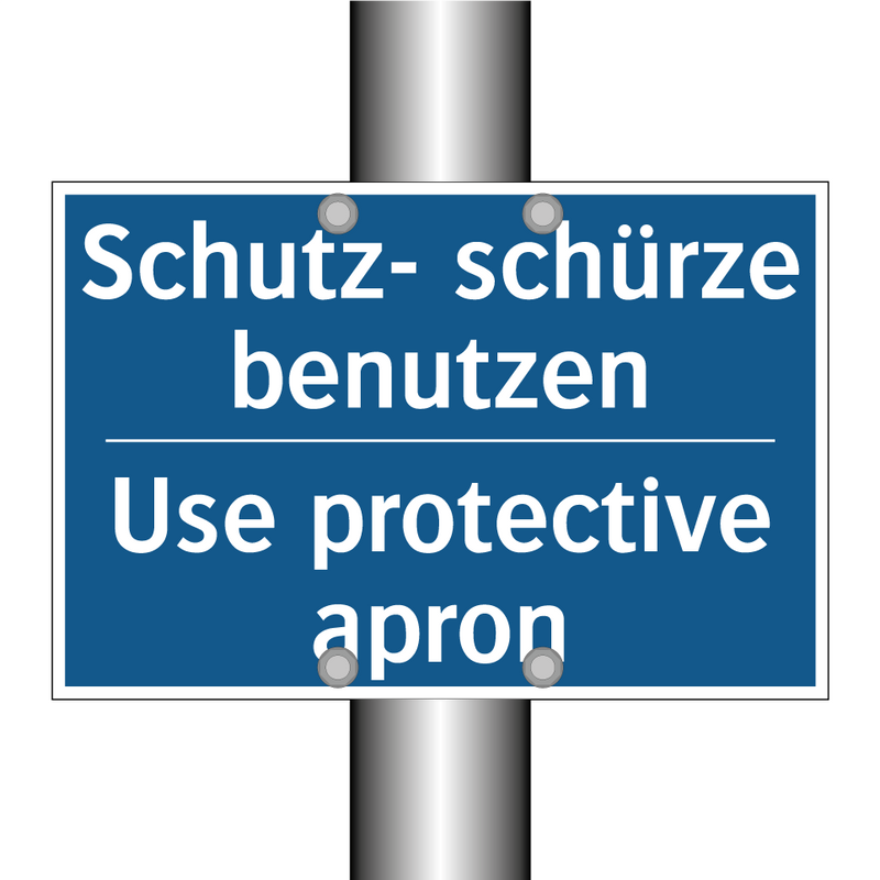 Schutz- schürze benutzen - Use protective apron