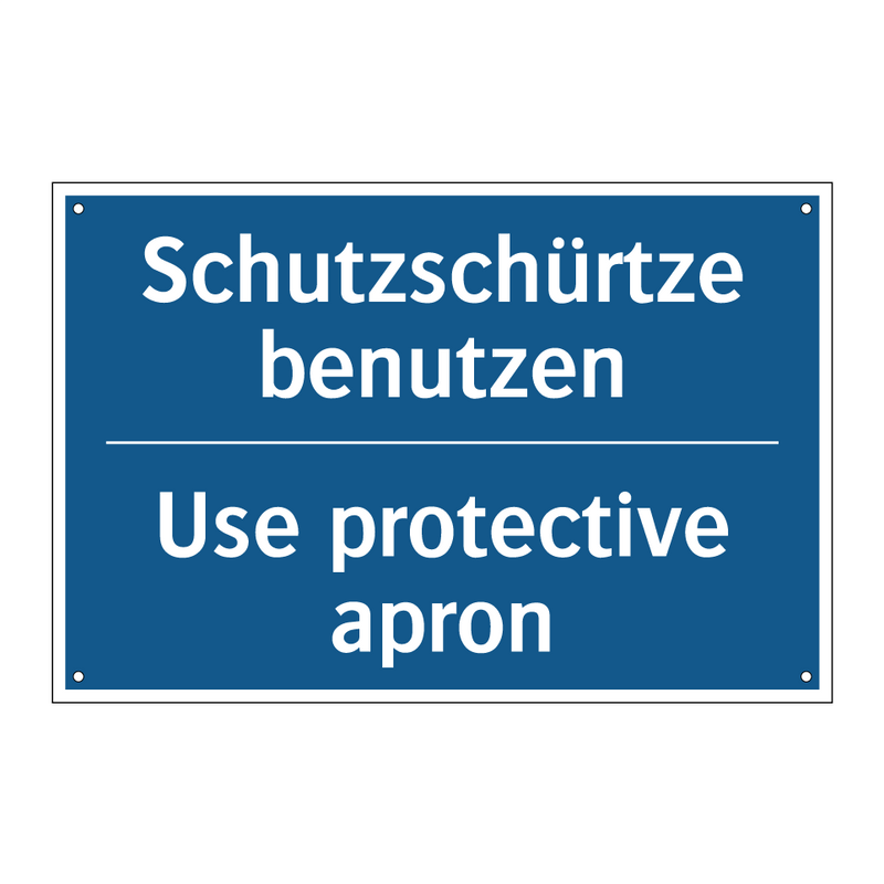 Schutzschürtze benutzen - Use protective apron