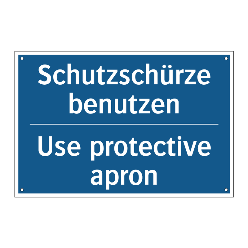 Schutzschürze benutzen - Use protective apron