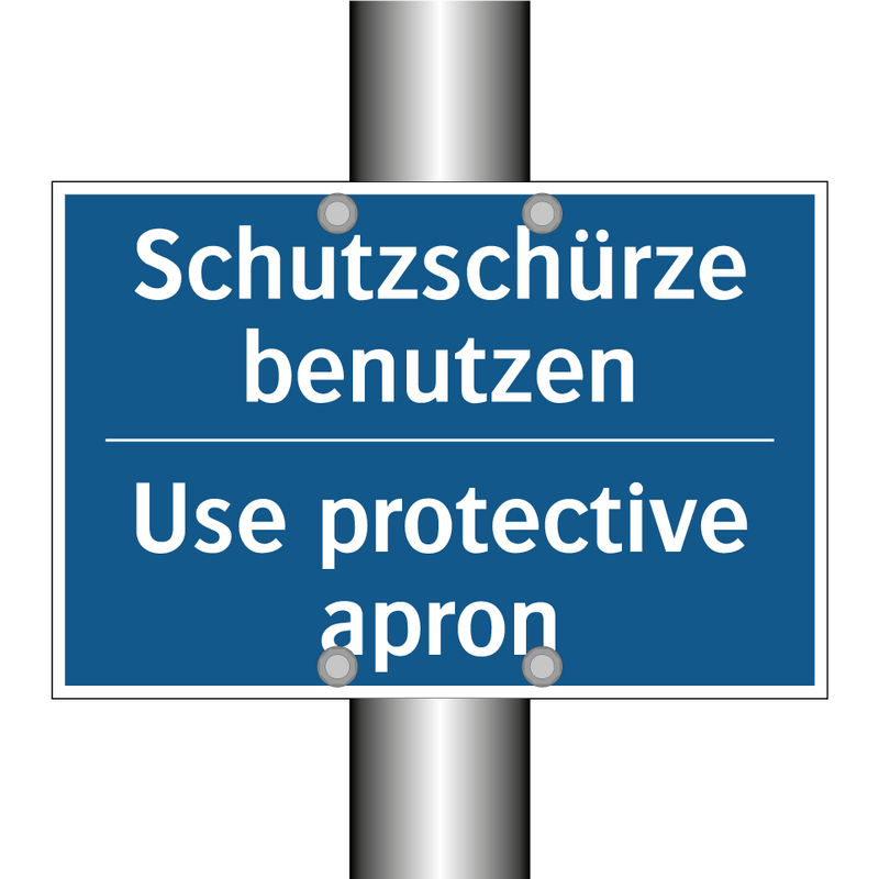Schutzschürze benutzen - Use protective apron