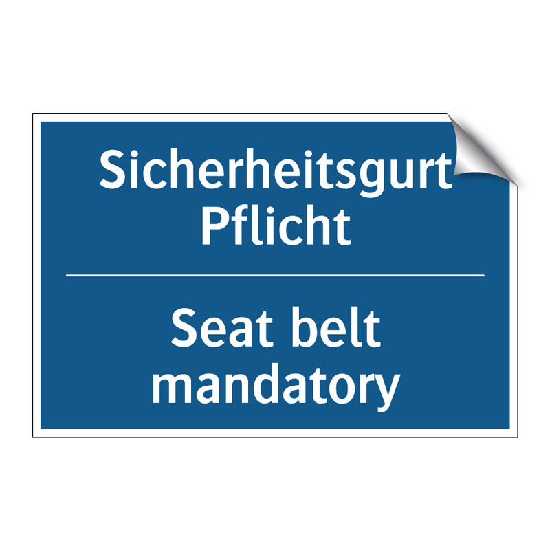 Sicherheitsgurt Pflicht - Seat belt mandatory