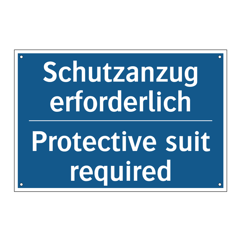 Schutzanzug erforderlich - Protective suit required