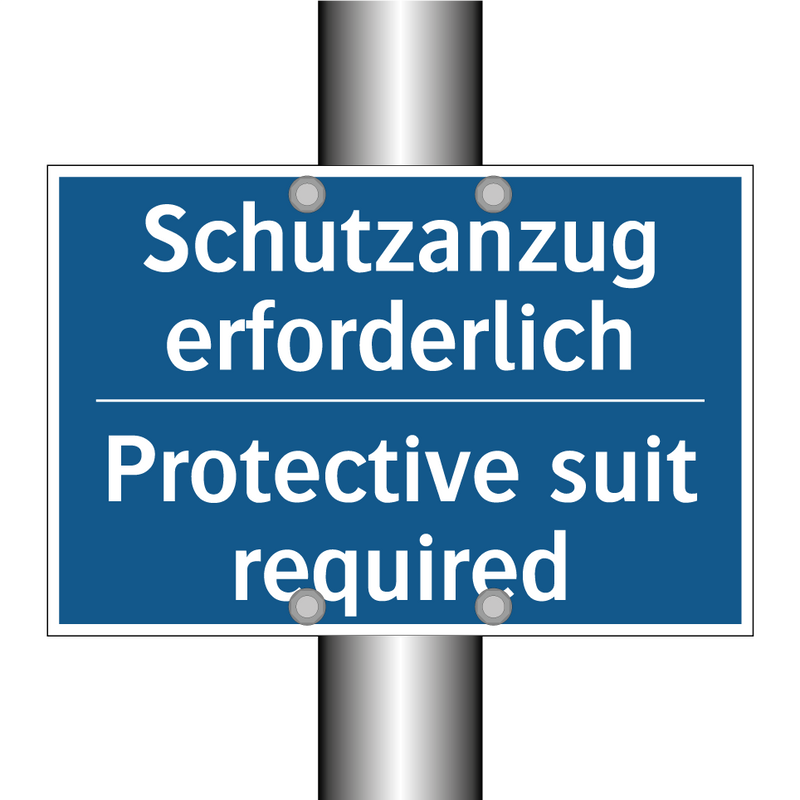 Schutzanzug erforderlich - Protective suit required
