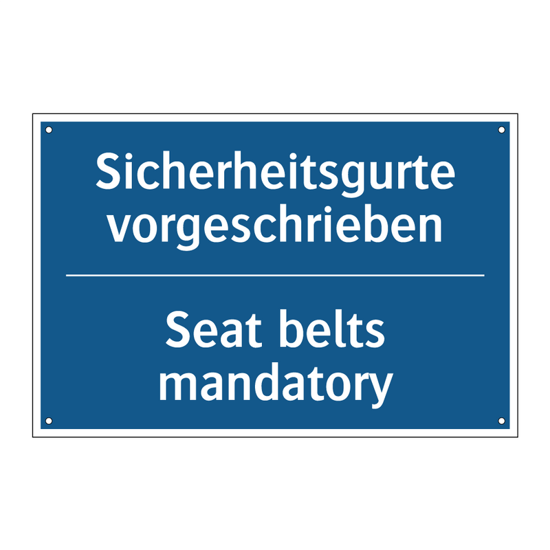 Sicherheitsgurte vorgeschrieben/.../ - Seat belts mandatory