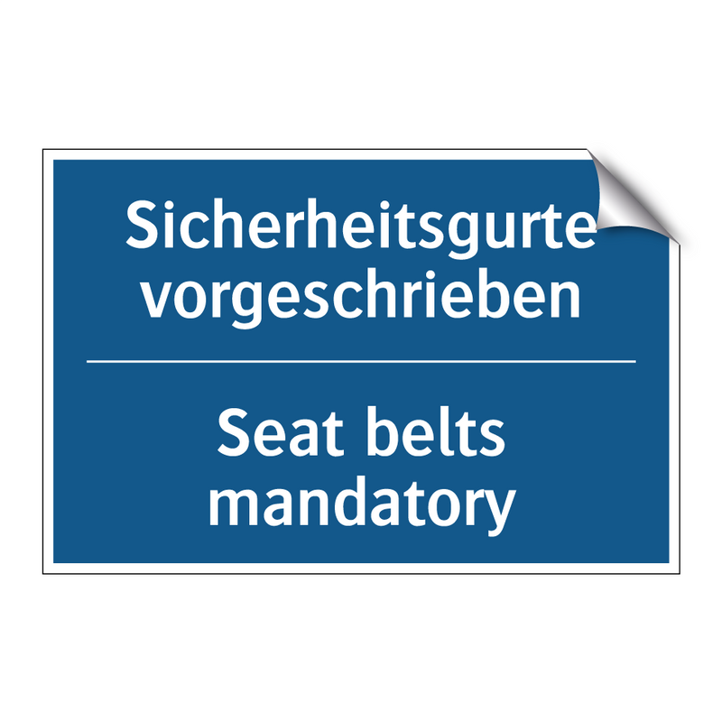 Sicherheitsgurte vorgeschrieben/.../ - Seat belts mandatory