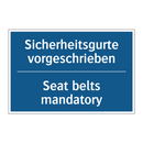 Sicherheitsgurte vorgeschrieben/.../ - Seat belts mandatory
