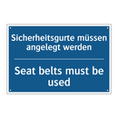 Sicherheitsgurte müssen angelegt /.../ - Seat belts must be used
