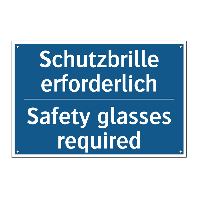 Schutzbrille erforderlich - Safety glasses required