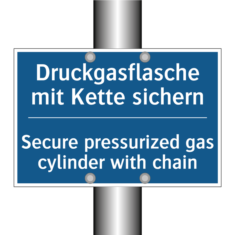 Druckgasflasche mit Kette sichern/.../ - Secure pressurized gas cylinder /.../
