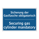 Sicherung der Gasflasche obligatorisch/.../ - Securing gas cylinder mandatory/.../