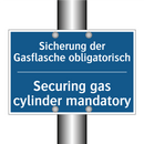 Sicherung der Gasflasche obligatorisch/.../ - Securing gas cylinder mandatory/.../