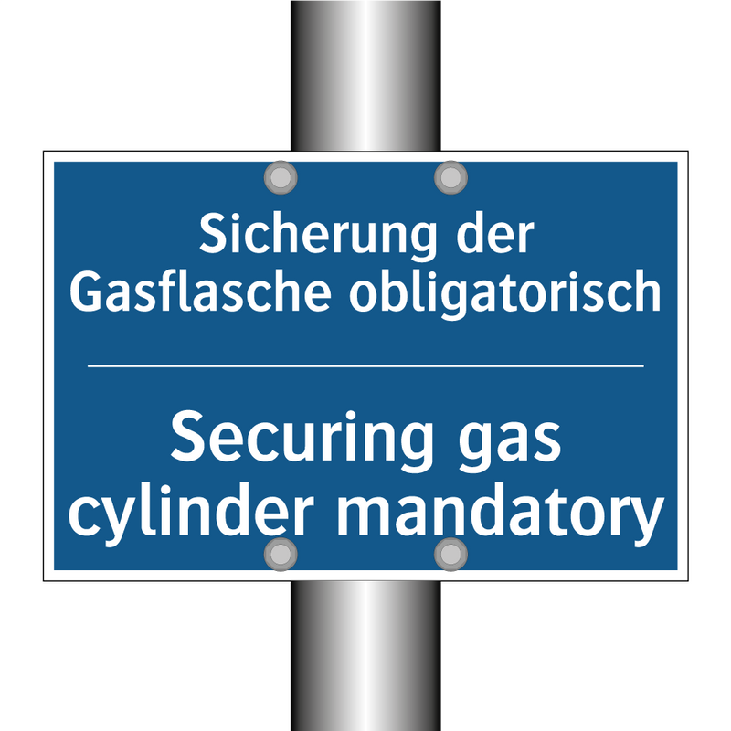 Sicherung der Gasflasche obligatorisch/.../ - Securing gas cylinder mandatory/.../