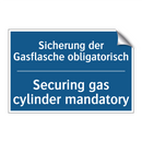 Sicherung der Gasflasche obligatorisch/.../ - Securing gas cylinder mandatory/.../