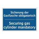 Sicherung der Gasflasche obligatorisch/.../ - Securing gas cylinder mandatory/.../