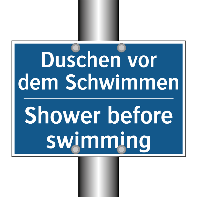 Duschen vor dem Schwimmen - Shower before swimming