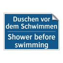 Duschen vor dem Schwimmen - Shower before swimming