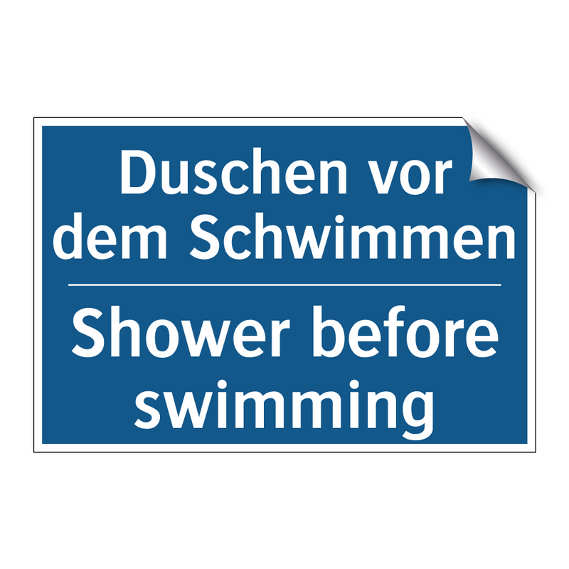 Duschen vor dem Schwimmen - Shower before swimming