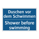 Duschen vor dem Schwimmen - Shower before swimming