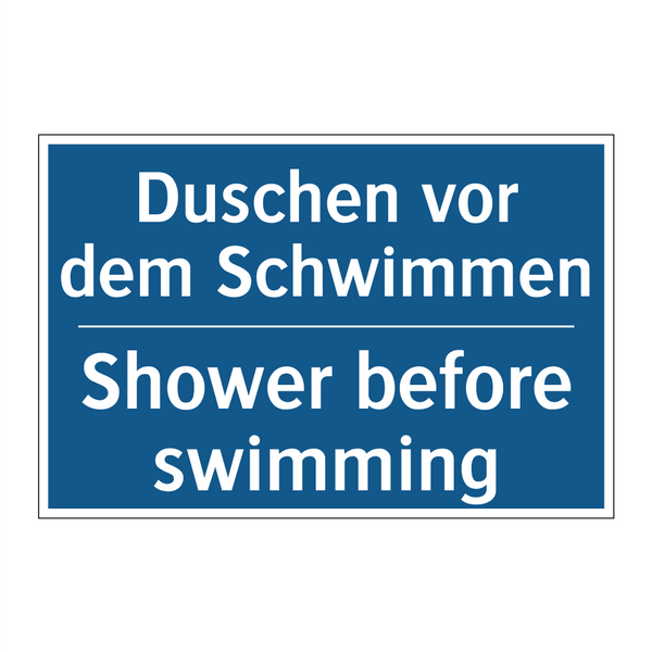 Duschen vor dem Schwimmen - Shower before swimming