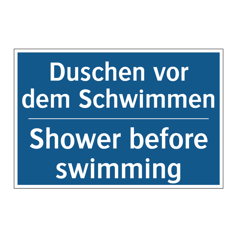 Duschen vor dem Schwimmen - Shower before swimming