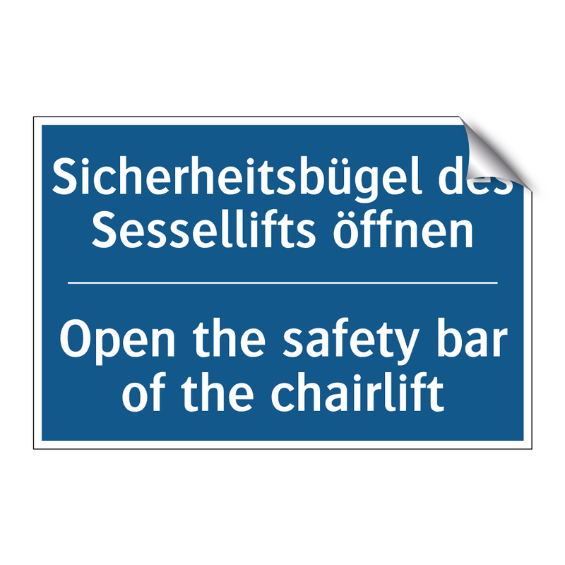 Sicherheitsbügel des Sessellifts /.../ - Open the safety bar of the chairlift/.../