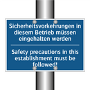 Sicherheitsvorkehrungen in diesem /.../ - Safety precautions in this establishment /.../