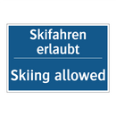 Skifahren erlaubt - Skiing allowed