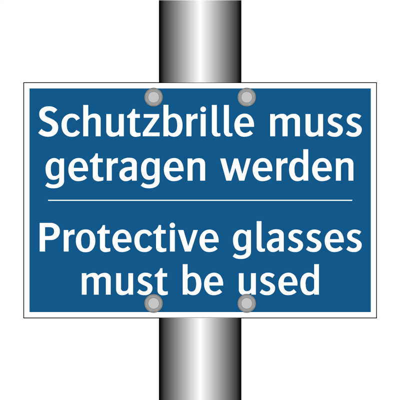 Schutzbrille muss getragen werden/.../ - Protective glasses must be used/.../