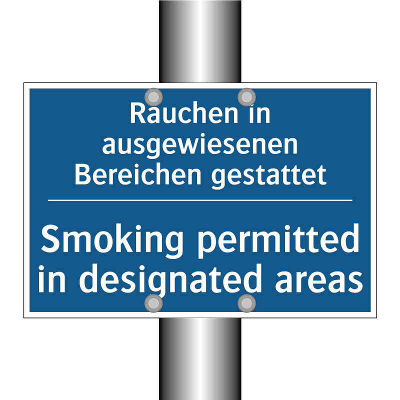 Rauchen in ausgewiesenen Bereichen /.../ - Smoking permitted in designated /.../