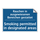 Rauchen in ausgewiesenen Bereichen /.../ - Smoking permitted in designated /.../