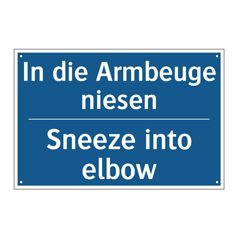 In die Armbeuge niesen - Sneeze into elbow