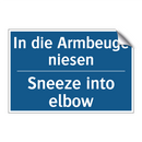 In die Armbeuge niesen - Sneeze into elbow