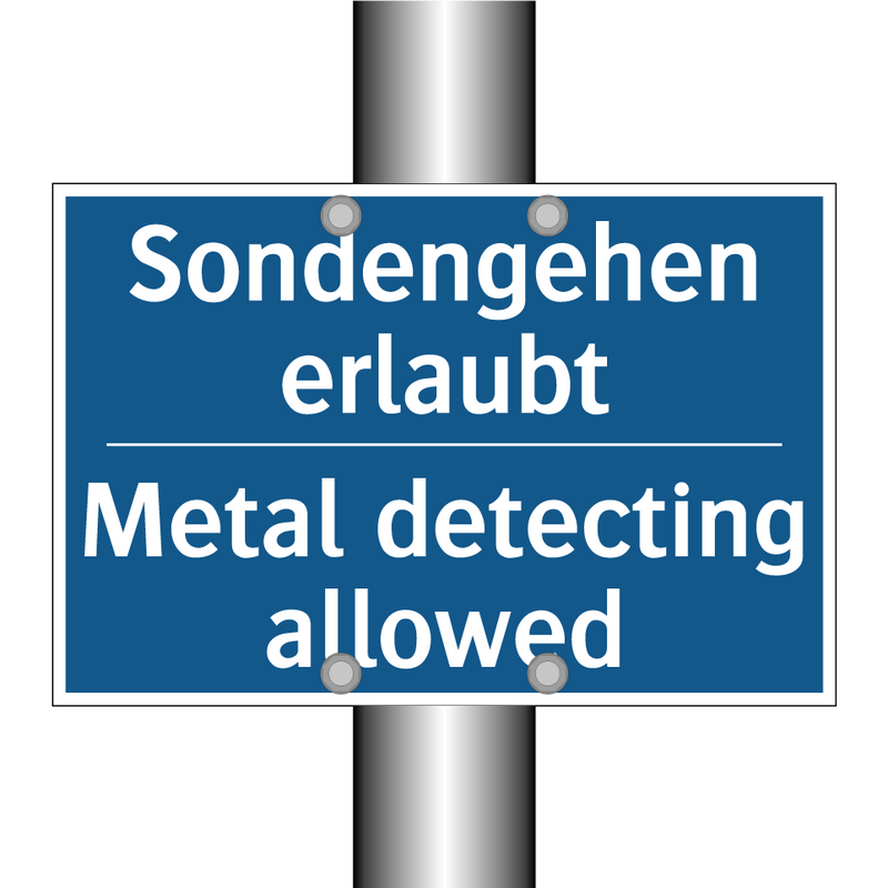Sondengehen erlaubt - Metal detecting allowed
