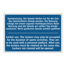 Spindnutzung. Die Spinde dürfen /.../ - Locker use. The lockers may only /.../